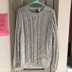 Gray knit sweater
